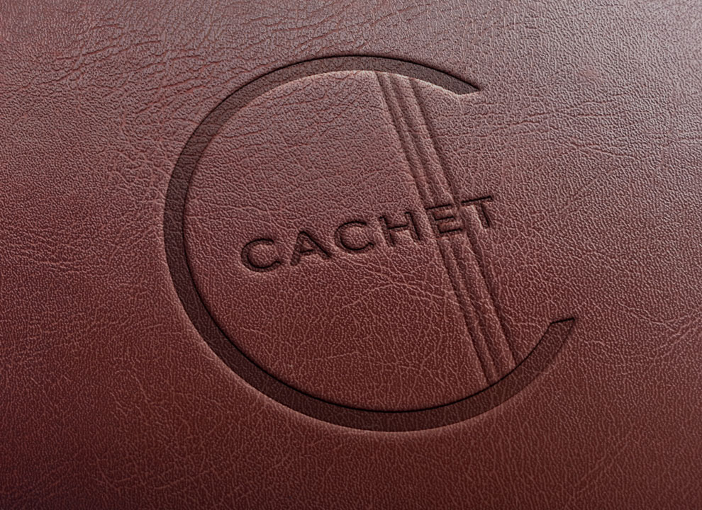 Cachet branding leather emboss